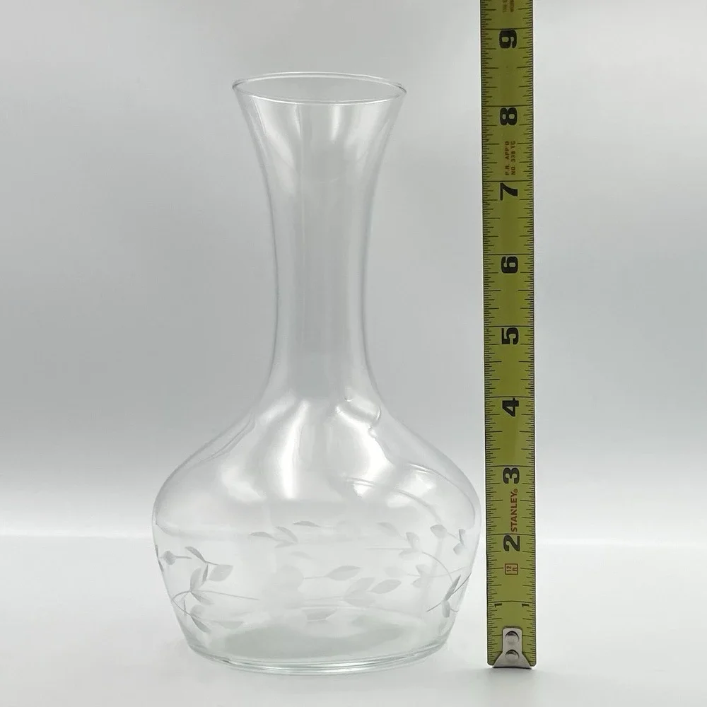 Princess House Heritage Etched Glass Carafe 8.5